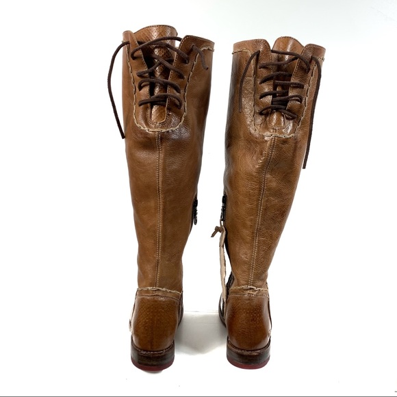 Bed Stu Manchester Tan Rustic Lace Camel Up Boots NIB - Picture 7 of 8
